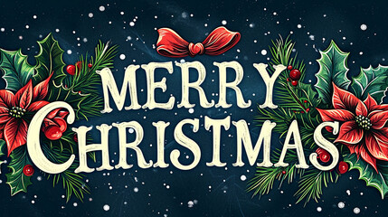 Fototapeta premium merry christmas greeting card