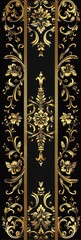 Royal Medieval Black and Gold Vector Illustration Border Banner Art Background with Empty Copy Space created with Generative AI Technology
