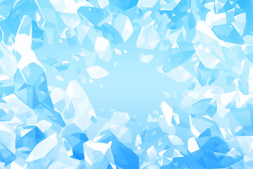 冷たい氷の結晶のフレーム背景 - obrazy, fototapety, plakaty