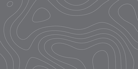 Topography wave background. Abstract topographic curve lines. Topography maps. White line on grey background. - obrazy, fototapety, plakaty