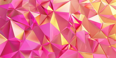 Irregular shaped metallic pink and golden structure abstract background