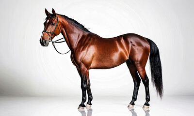 Stunning Isolated Bay Sport Horse