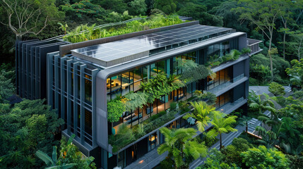Modern Eco-conscious Office Building with Green Features