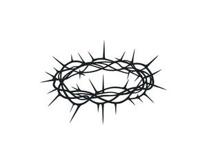 The crown of thorns is a symbol of the death and resurrection of Jesus Christ. Symbol of the Lord's Supper. Vector illustration.