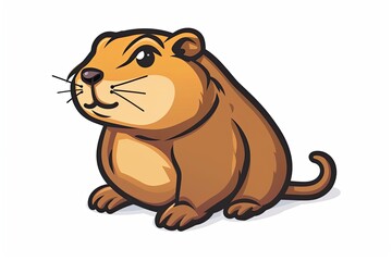 Groundhog cartoon animal logo, illustration