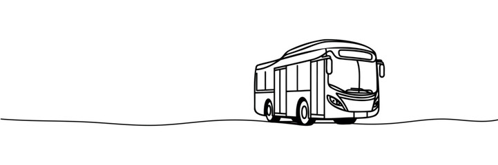 One continuous line draws a bus.