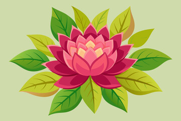 shapla-flower-with-leaves-vector.