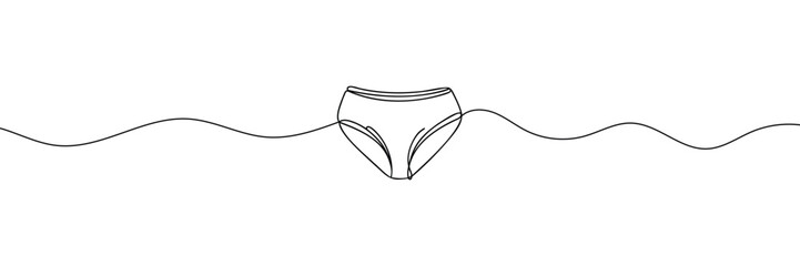 Vector abstract continuous one single simple line drawing icon of panties in silhouette sketch