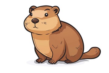 Groundhog cartoon animal logo, illustration