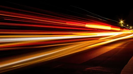 Foto op Plexiglas Rush of Twilight: Streaks of Speed. Speed light trails, Colorful glowing swirls. © Jenia