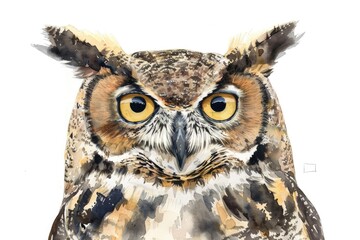 A watercolor portrait of a wise old tree, its branches reaching out, stories untold, on a white background