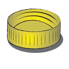 Simple vector illustration of a plastic cap from a pet bottle.