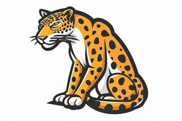 Fototapeta premium Leopard cartoon animal logo, illustration
