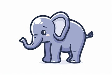 Little elephant cartoon animal logo, illustration