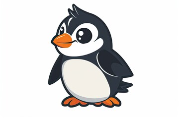 Naklejka premium Penguin cartoon animal logo, illustration