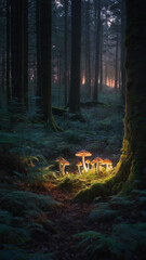Bioluminescent Mushrooms Light Up the Forest Floor at Night