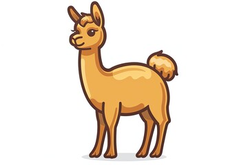 Fototapeta premium Llama cartoon animal logo, illustration