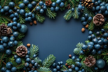 Fototapeta na wymiar Blue background for Christmas with navy stripes