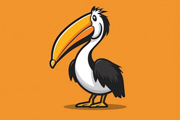 Obraz premium Pelican cartoon animal logo, illustration