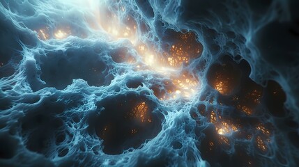A stunning HD shot capturing the delicate dance of electrons around a crystal structure, each movement creating a breathtaking display of light and shadow on computer - obrazy, fototapety, plakaty
