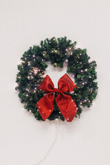 Fototapeta na wymiar wreath red ribbon
