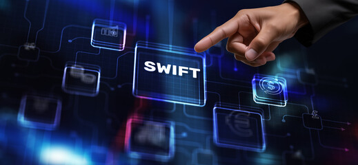 Swift. International interbank system. Web Network Pay System Finance Digital Technology