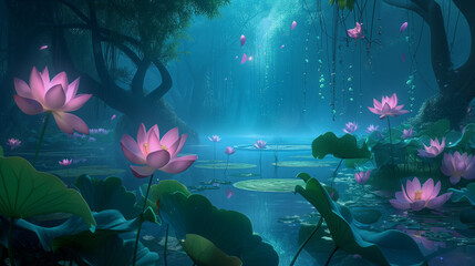 Enchanted Lotus Dream flat style