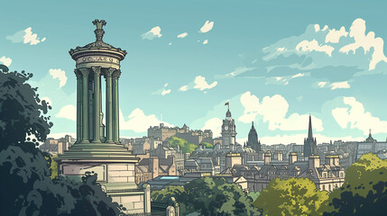 Edinburgh Scot Monument - obrazy, fototapety, plakaty