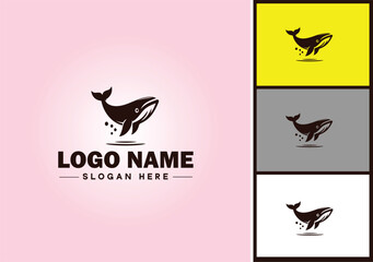 Whale icon logo vector art graphics for business brand icon Whale fish Ocean logo template