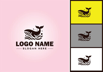 Whale icon logo vector art graphics for business brand icon Whale fish Ocean logo template