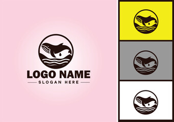 Whale icon logo vector art graphics for business brand icon Whale fish Ocean logo template
