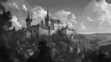 Czech Republic Castle Chronicles mangastyle - obrazy, fototapety, plakaty