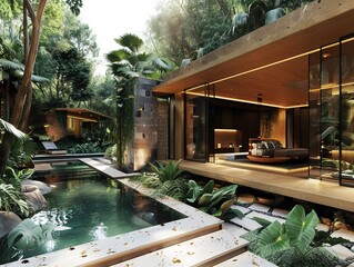 Secluded high-tech sanctuary blending luxury and silence for a rejuvenating escape.