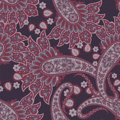 Stylish floral seamless paisley pattern. High-quality vector design - 765821932
