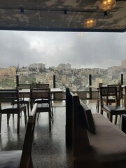 Restaurant at rainy day, Amman