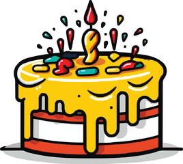Birthday cake vector isolated illustration