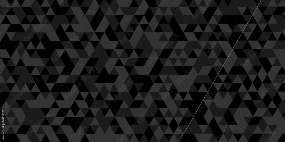 Wall mural vector geometric seamless technology gray and black transparent triangle background. abstract digita