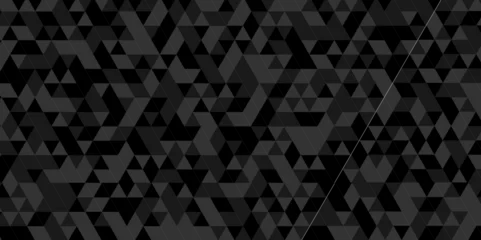 Fototapeten Vector geometric seamless technology gray and black transparent triangle background. Abstract digital grid light pattern black Polygon Mosaic triangle Background, business and corporate background. © MdLothfor