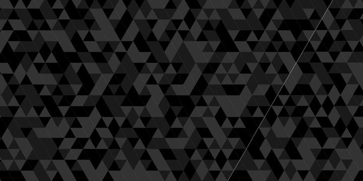 Vector geometric seamless technology gray and black transparent triangle background. Abstract digital grid light pattern black Polygon Mosaic triangle Background, business and corporate background.