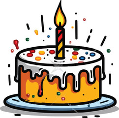 Birthday cake vector isolated illustration