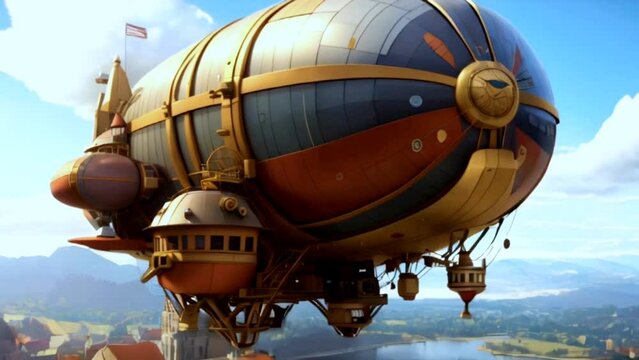 Zeppelin Floating in the Sky: Airship Adventure