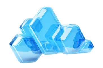 Blue digital cloud cut out. Concept of cloud server, storage and data