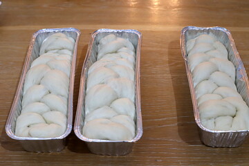 Bread and bakery products are sold in a bakery in Israel.