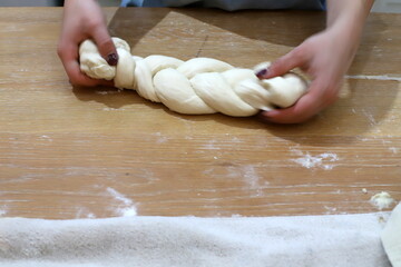 Bread and bakery products are sold in a bakery in Israel.