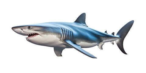 Megalodon shark isolated on transparent background.
