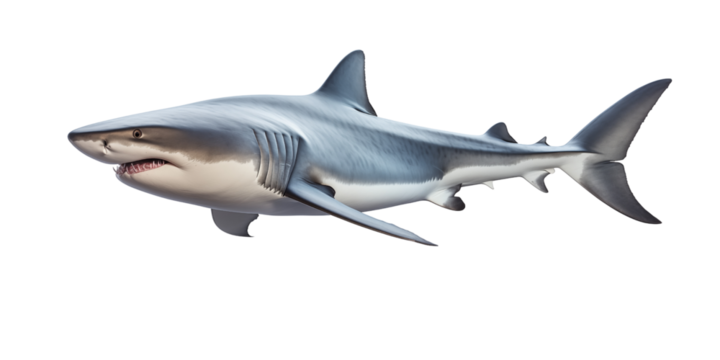 Megalodon shark isolated on transparent background.