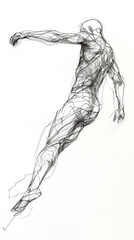 Mensch Körper Strichskizze - Human body line sketch

