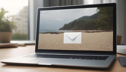 email notification concept with a laptop