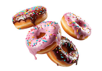 Flying delicious donuts, cut out