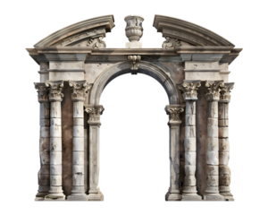 Arch of triumph on white transparent background